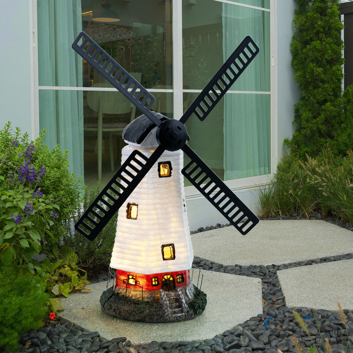 LED AUSSENLEUCHTE Windmühle Bunt Kunststoff - Multicolor, Kunststoff (19/42/51cm)