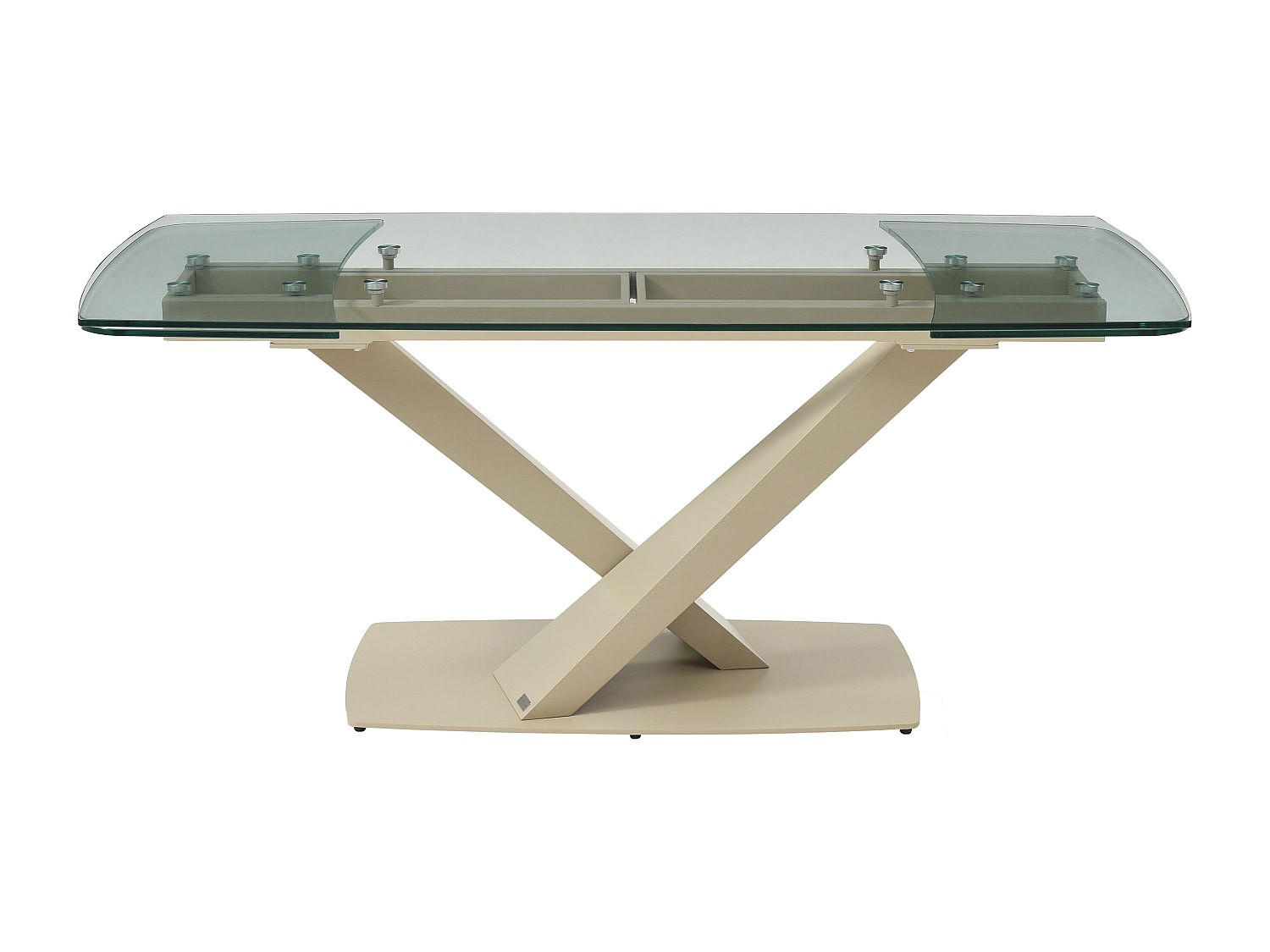 ESSTISCH - 6 Personen, 8 Personen, 10 Personen - Glas - Transparent, Beige - MALATA - Transparent/Beige, Glas (90/220/76cm) - Vente-Unique