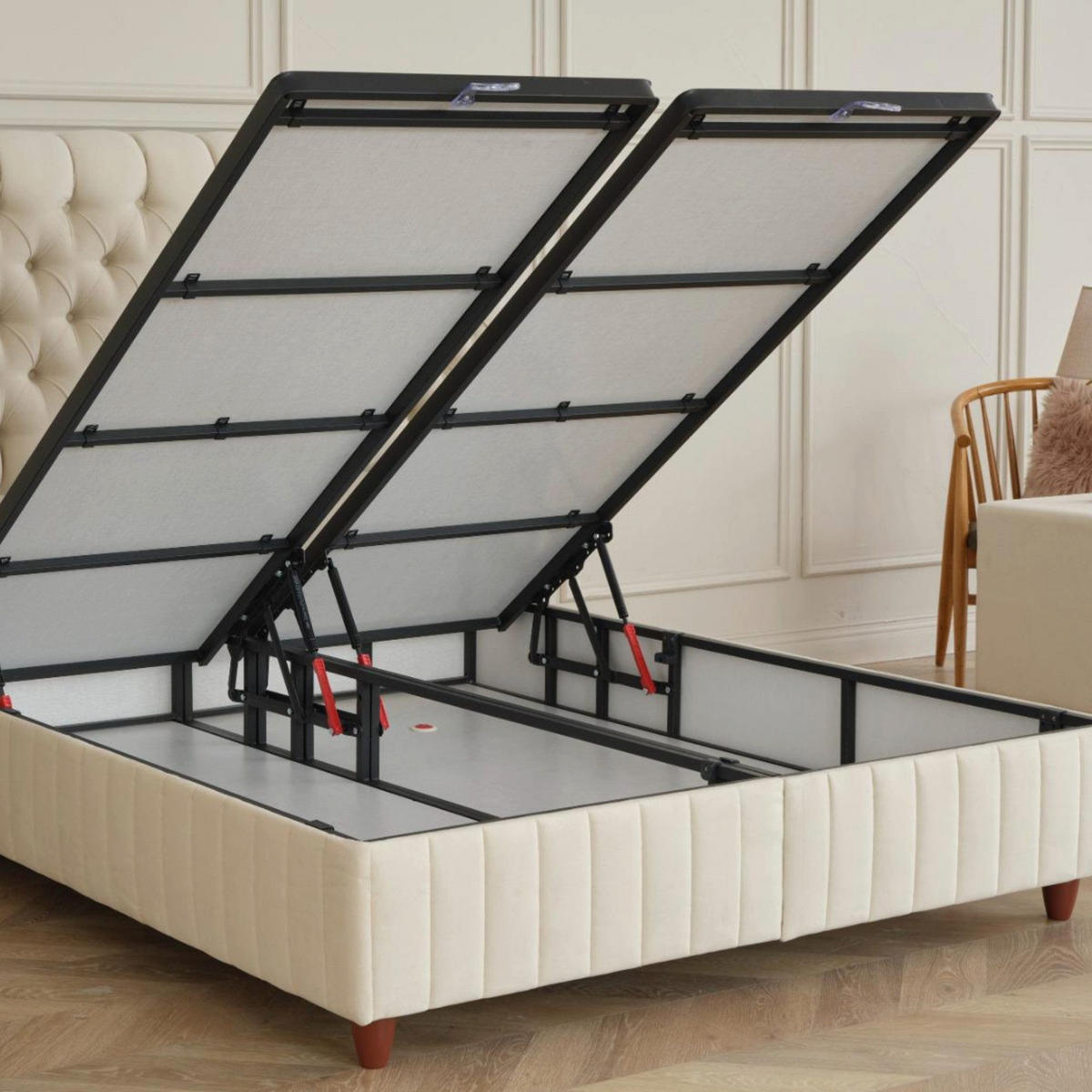 BOXBETT Fluffy Set Claud 140x200 - Beige, Holz (140/200cm) - Gowoll