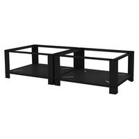 DVOJITÝ PODSTAVEC PRO PRAČKY 2 police černý 128x54 cm z oceli - černá, kov (128/32/54cm) - ML-DESIGN