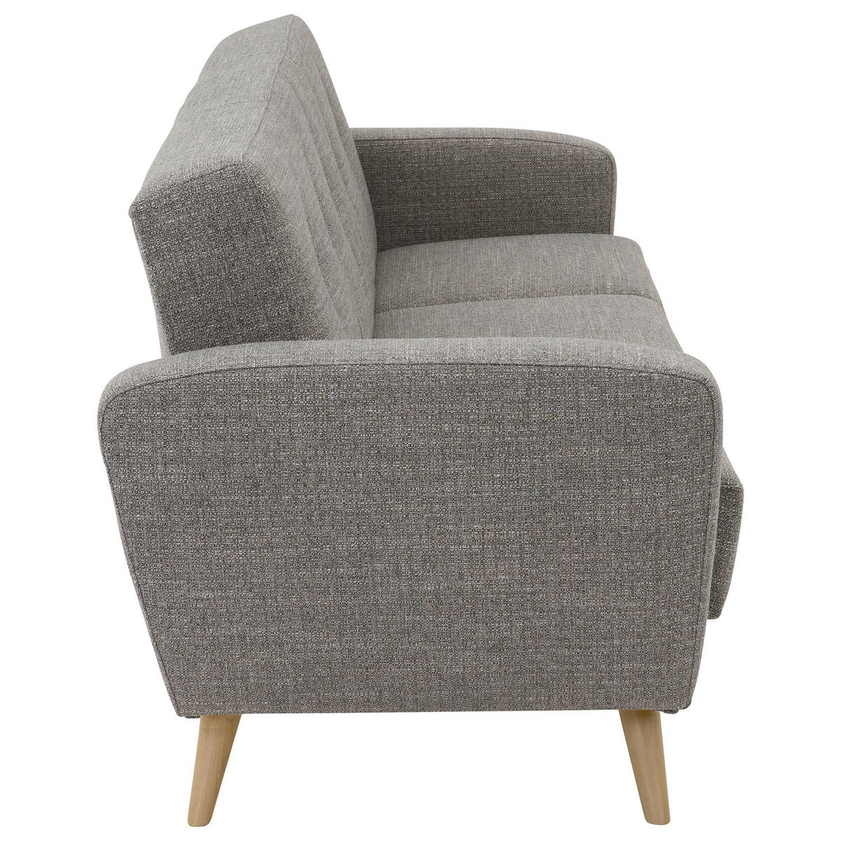 SOFA 3-Sitzer mit Bettfunktion Kazdoia Flachgewebe grau - Grau, Kunststoff (230/85/82cm) - 58aufmkessel