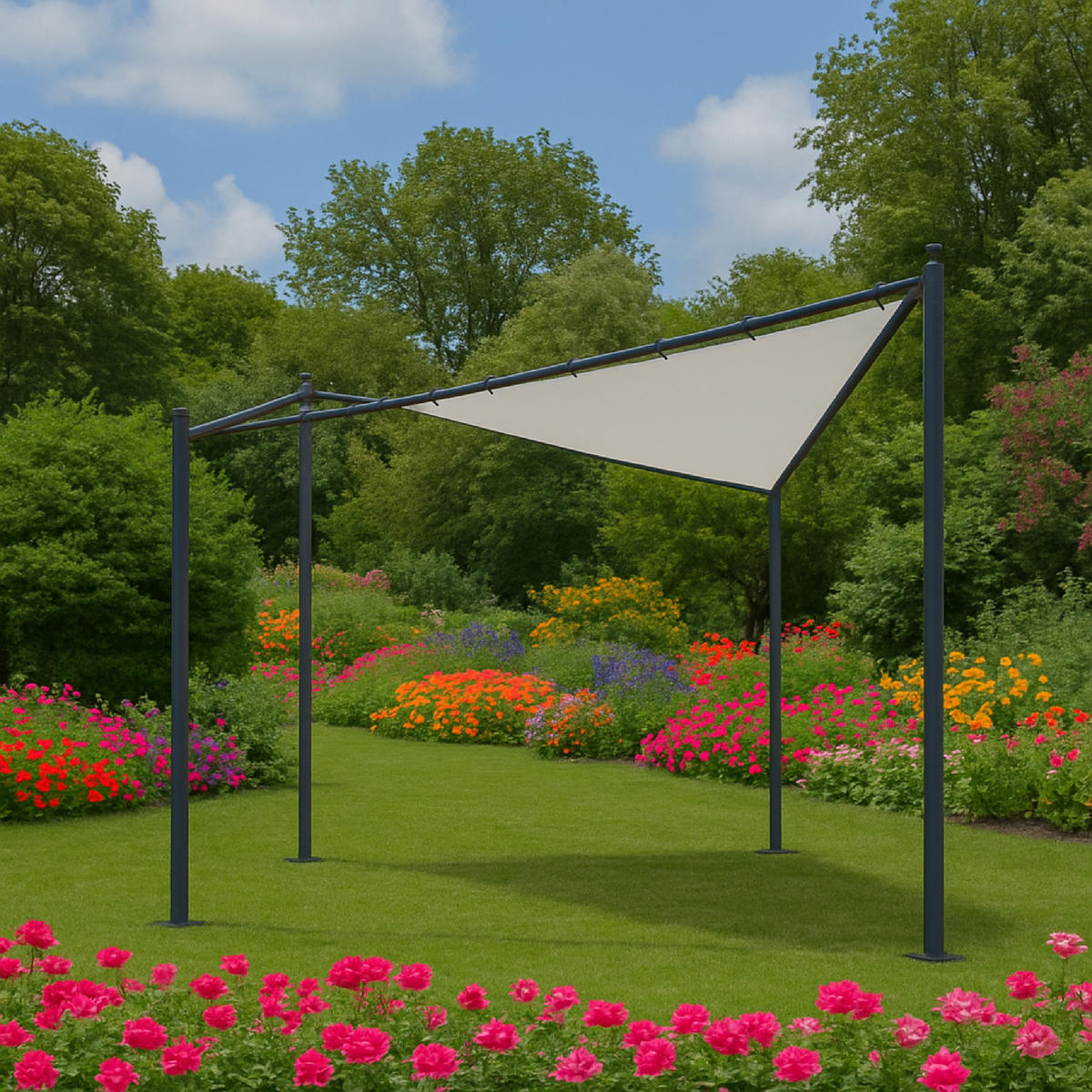 DACHPLANE Redditch - Zeltabdeckung für Walmdachpavillon 4-eckig PVC-beschichtetes Polyester weiß, wasserdicht. BxTxH: 350x350cm - Weiß, Kunststoff (350/0.3/350cm) - TPFGarden