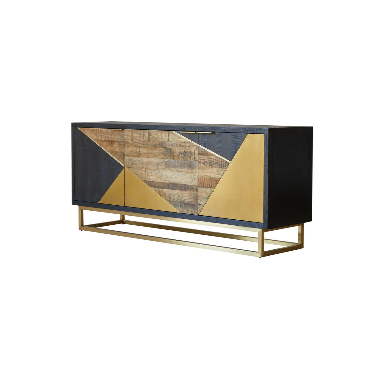 SIDEBOARD Oscar Schwarz aus Eiche - Schwarz, Holz (160/70/45cm) - Tikamoon