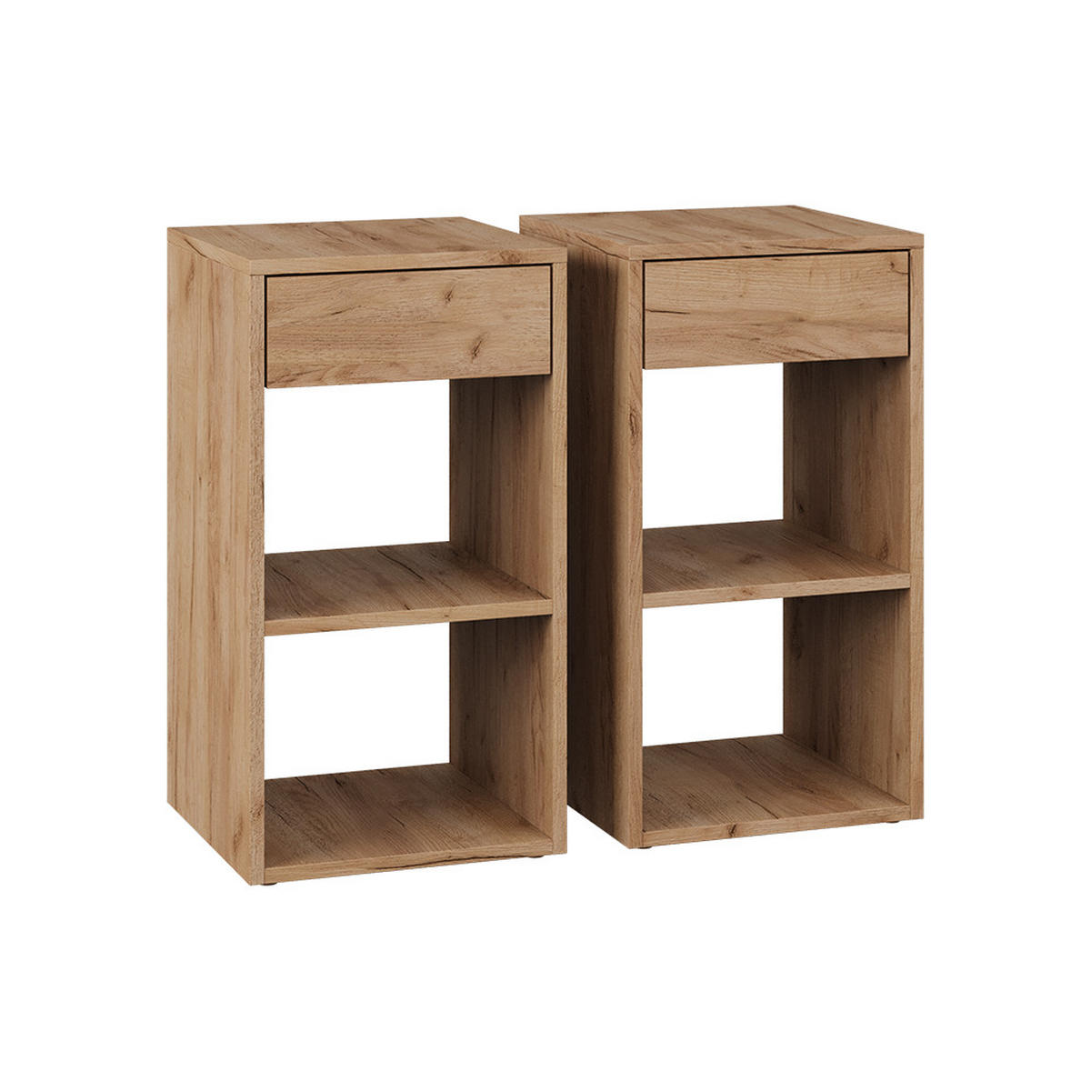 NACHTTISCH Dany Goldkraft Eiche 2er Set - Honigeiche, Holzwerkstoff (35/65/35cm) - Vicco