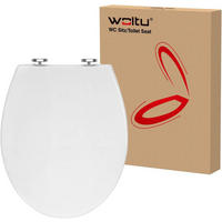 WC SITZ mit Absenkautomatik, Softclose Scharnier, Oval - Weiß, Kunststoff (37/5.7/44cm) - Woltu