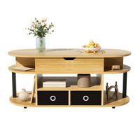 COUCHTISCH 105/50/45/60 cm aus Holzdekor in Schwarz mit Hebefunktion und Stauraum - Schwarz, Holzwerkstoff (105/50/45cm) - OKMYHOME