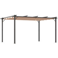 PERGOLA aus Aluminium 300x400x223 cm in Grau mit verstellbarem Stoffdach - Grau, Metall (400/223/300cm) - Modfu