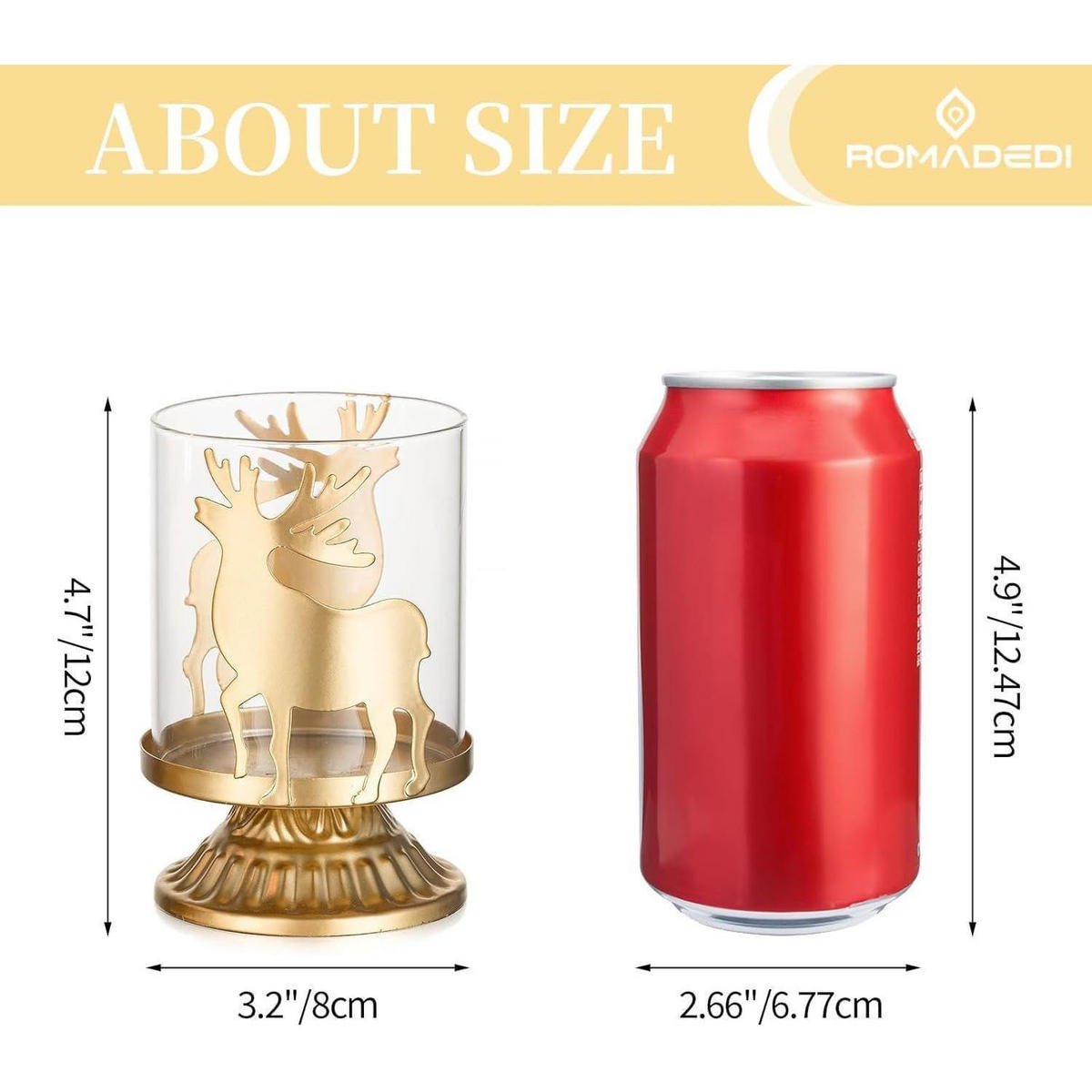 KERZENHALTER 2er Set Rentier Gold 12 cm - Goldfarben, Metall (5/3/5cm)