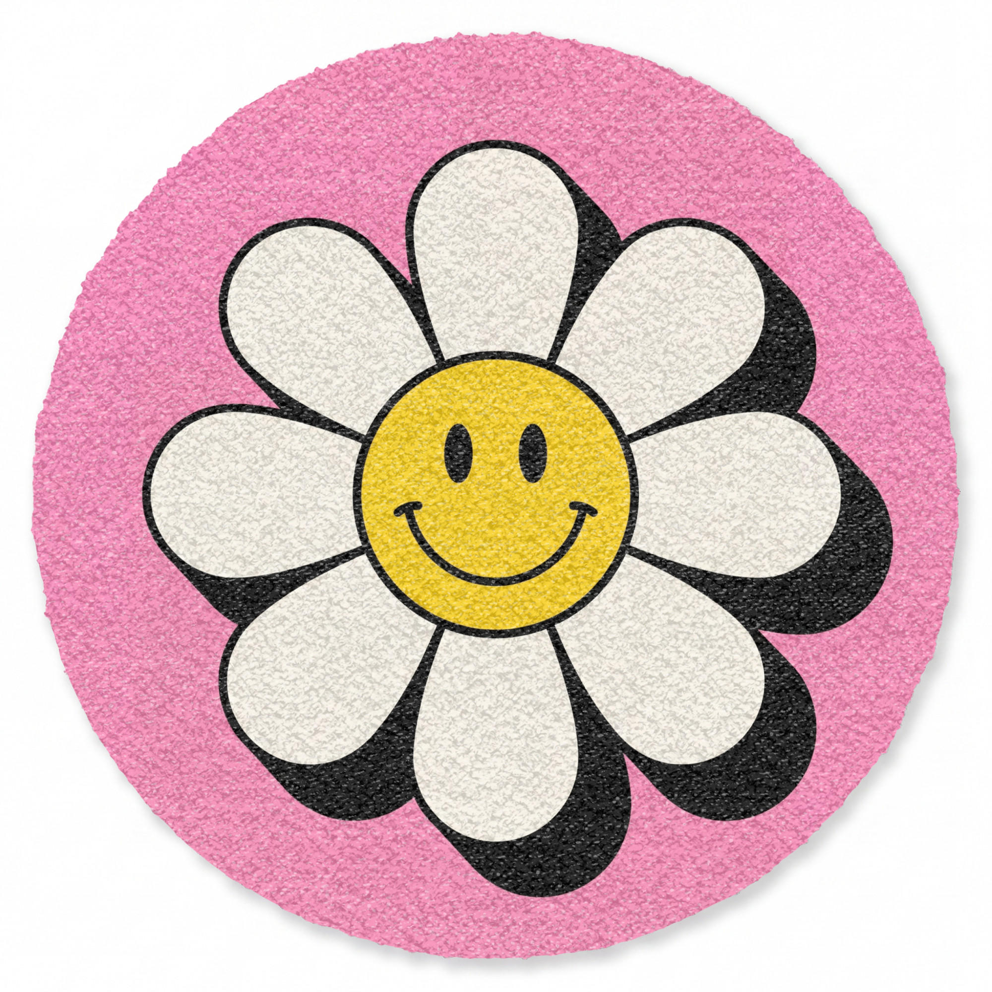 TEPPICH - Smiley - Blume - Rosa - 150x150 cm - Pink, Kunststoff/Textil (150/0.4cm) - OnlyWow