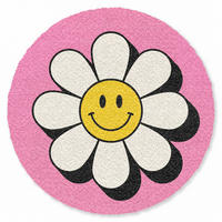 TEPPICH - Smiley - Blume - Rosa - 120x120 cm - Pink, Kunststoff/Textil (120/0.4cm) - OnlyWow