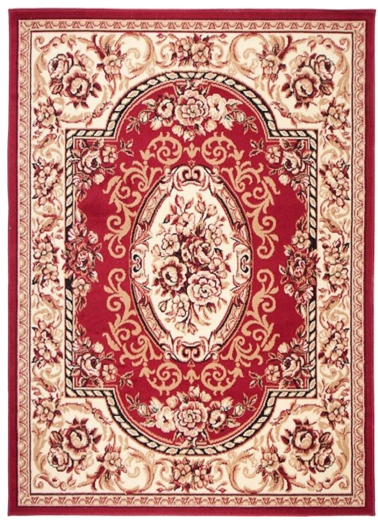 Tapiso Teppich Beige, Rot 80x150 cm
