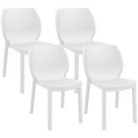 GARTENSTUHL 4er Set Kunststoff Weiß - Weiß, Kunststoff (58/80/59cm) - CLP