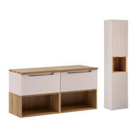 WASCHTISCHUNTERSCHRANK 120.4cm Riva 2er-Set Kaschmir - Beige, Holzwerkstoff (120.4/60/40cm) - Petits-meubles