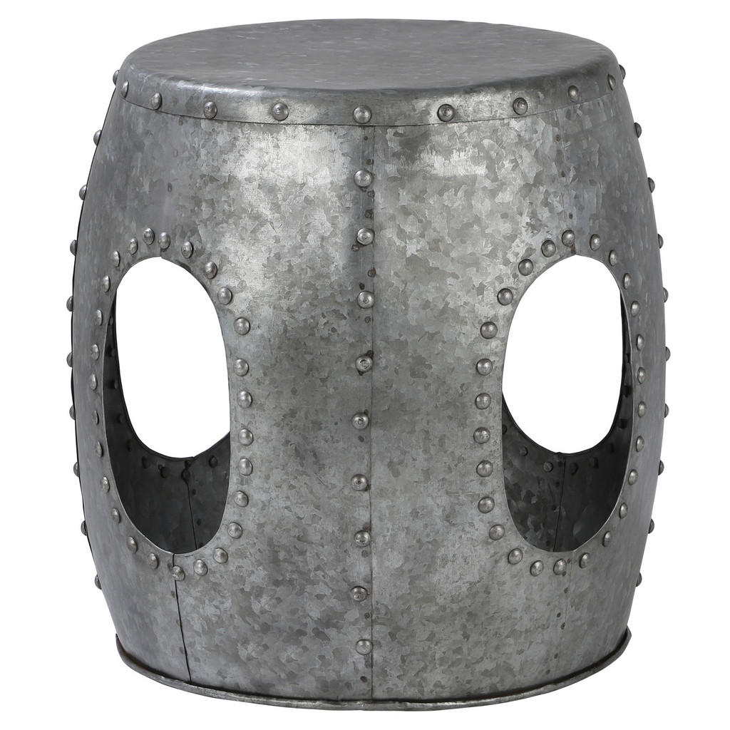 WOMO-DESIGN ODKLÁDACÍ STOLEK kulatý Ø38x43 cm stříbrný z kovu