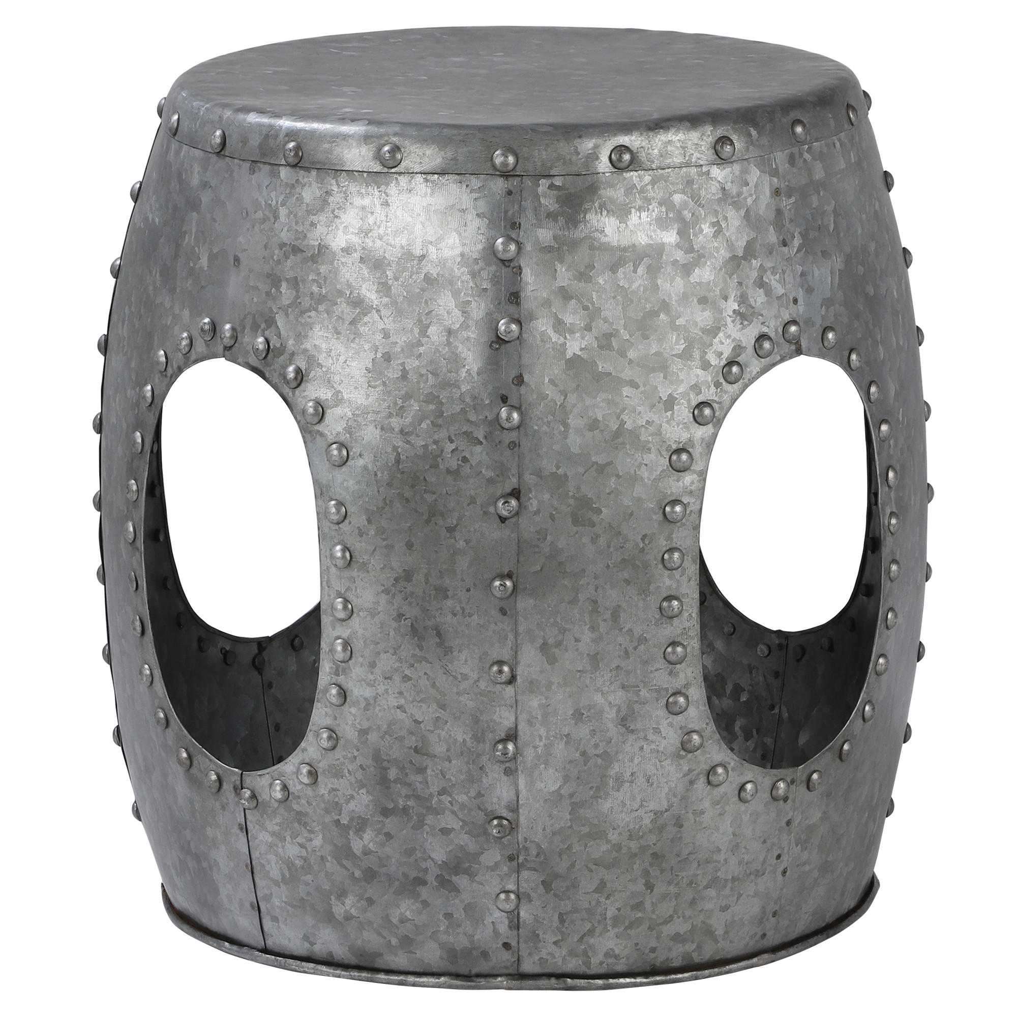 BEISTELLTISCH rund Ø38x43 cm Silber aus Metall - Grau, Metall (43/38/43cm) - WOMO-DESIGN