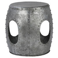 BEISTELLTISCH rund Ø38x43 cm Silber aus Metall - Grau, Metall (43/38/43cm) - WOMO-DESIGN