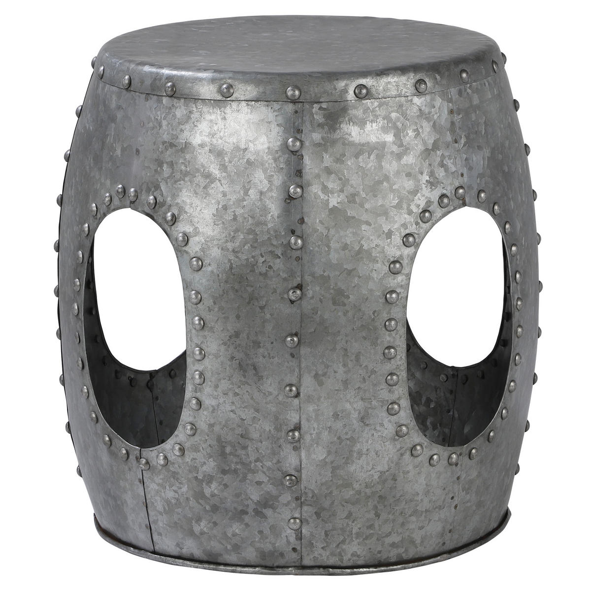 BEISTELLTISCH rund Ø38x43 cm Silber aus Metall - Grau, Metall (43/38/43cm) - WOMO-DESIGN