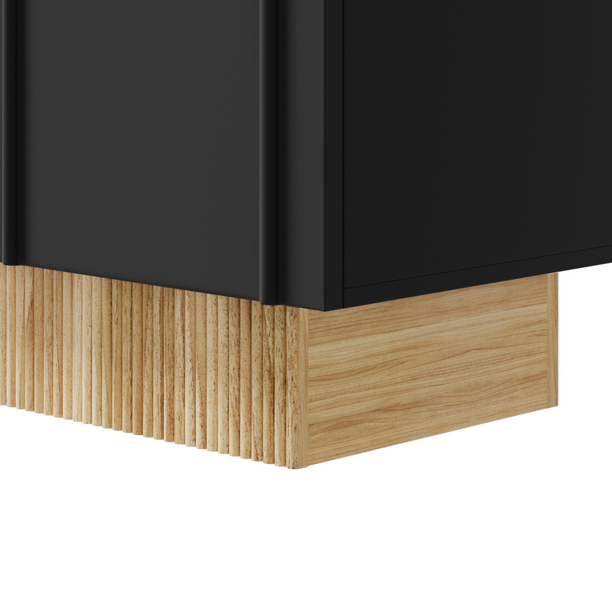 SIDEBOARD aus Spanplatte 160x38x75 cm Schwarz/Holzoptik mit 4 Türen und Stauraum - Schwarz, Holzwerkstoff (160/75/38cm) - IVMEU