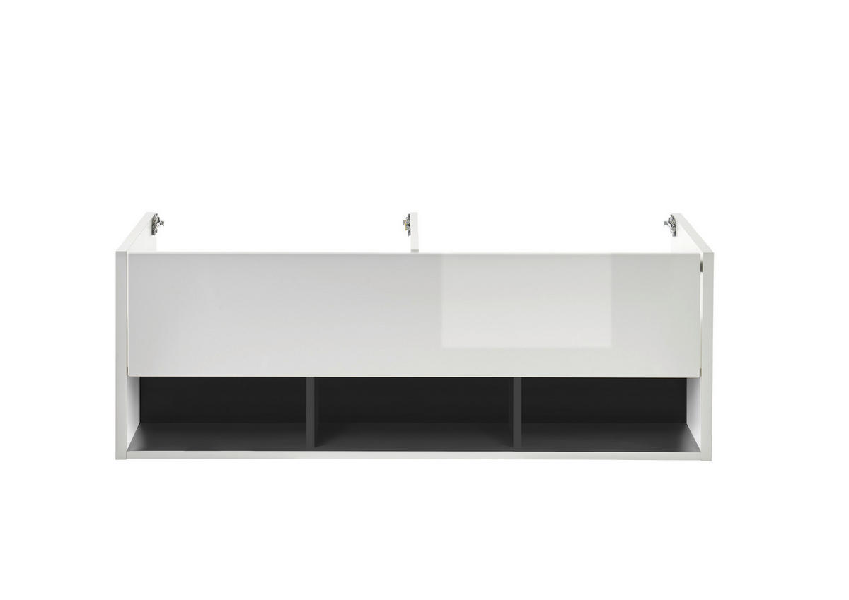 WASCHTISCH M20 Weiß Hochglanz & Anthrazit 120/42/46 cm ohne Waschbecken - Weiß Hochglanz/Anthrazit, Holzwerkstoff (120/42/46cm) - Livojo