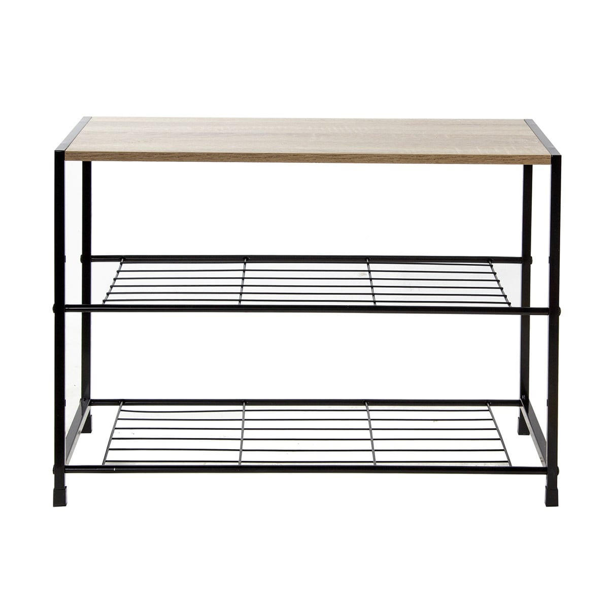 REGAL für Schuhe mit 3 Regalebenen - Schwarz, Metall (30/43/63cm) - Calicosy