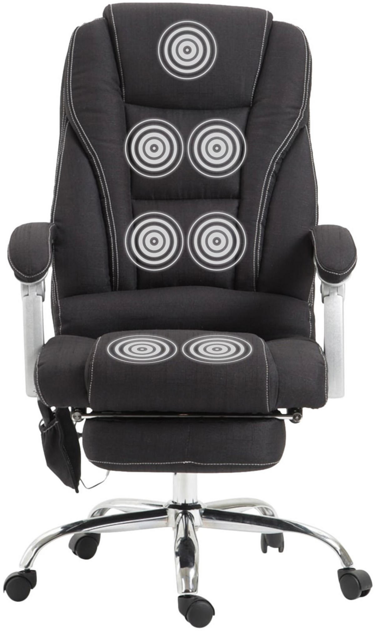 CHEFSESSEL Stoff schwarz - Chromfarben/Schwarz, Textil/Metall (68/118/64cm) - CLP