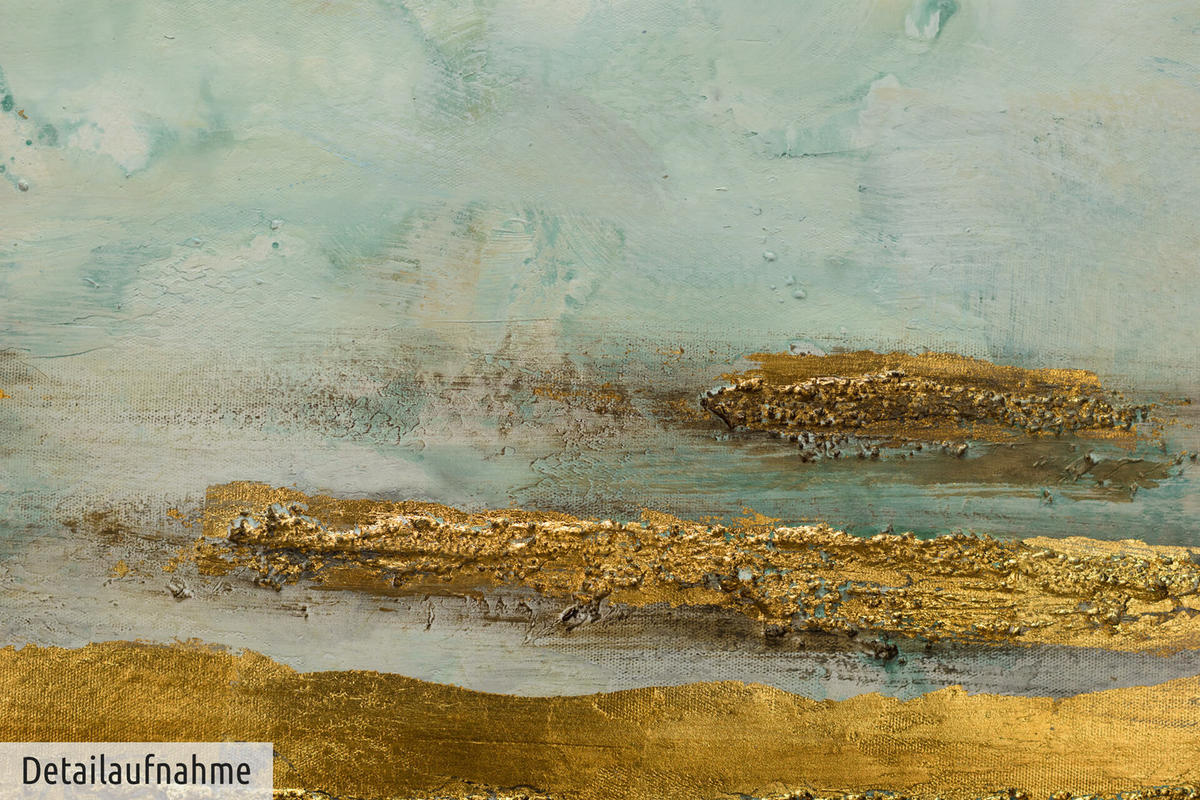 ACRYLBILD HANDGEMALT 120/40 cm - Blau, Holz/Textil (120/40cm) - KUNSTLOFT