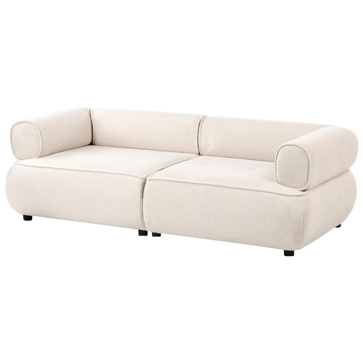POHOVKA 3-místná Bouclé Krémově bílá Salla - krémová, textil (200/63/96cm) - Beliani