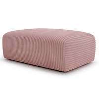 POLSTERHOCKER - Cord - Schwarz/Altrosa, Kunststoff/Textil (110/40/72cm) - home24