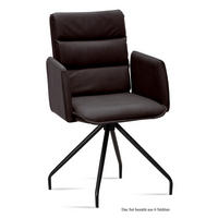 ARMLEHNSTUHL (6er-Set) Dianne 52x92x60 Schwarz/Espresso - Dunkelbraun/Schwarz, Kunststoff (60/92/52cm) - 58aufmkessel