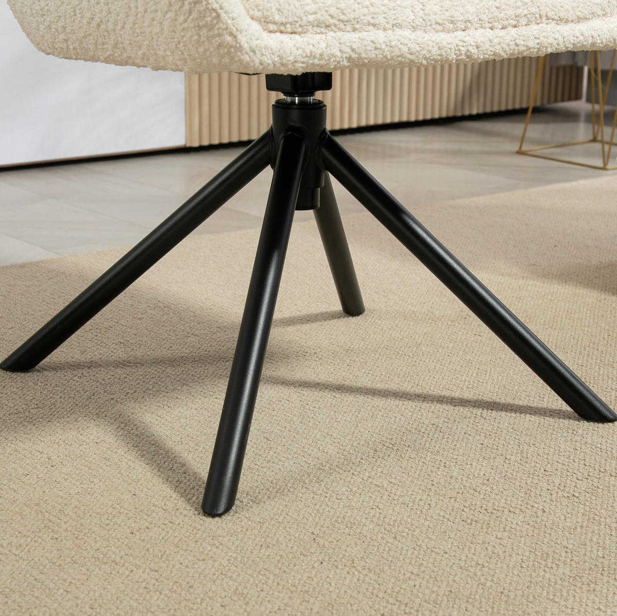 SESSEL 58,5/59/78,5 cm in Cremeweiß mit 360° Drehfunktion - Creme, Kunststoff (58.5/78.5/59cm) - BEAOK