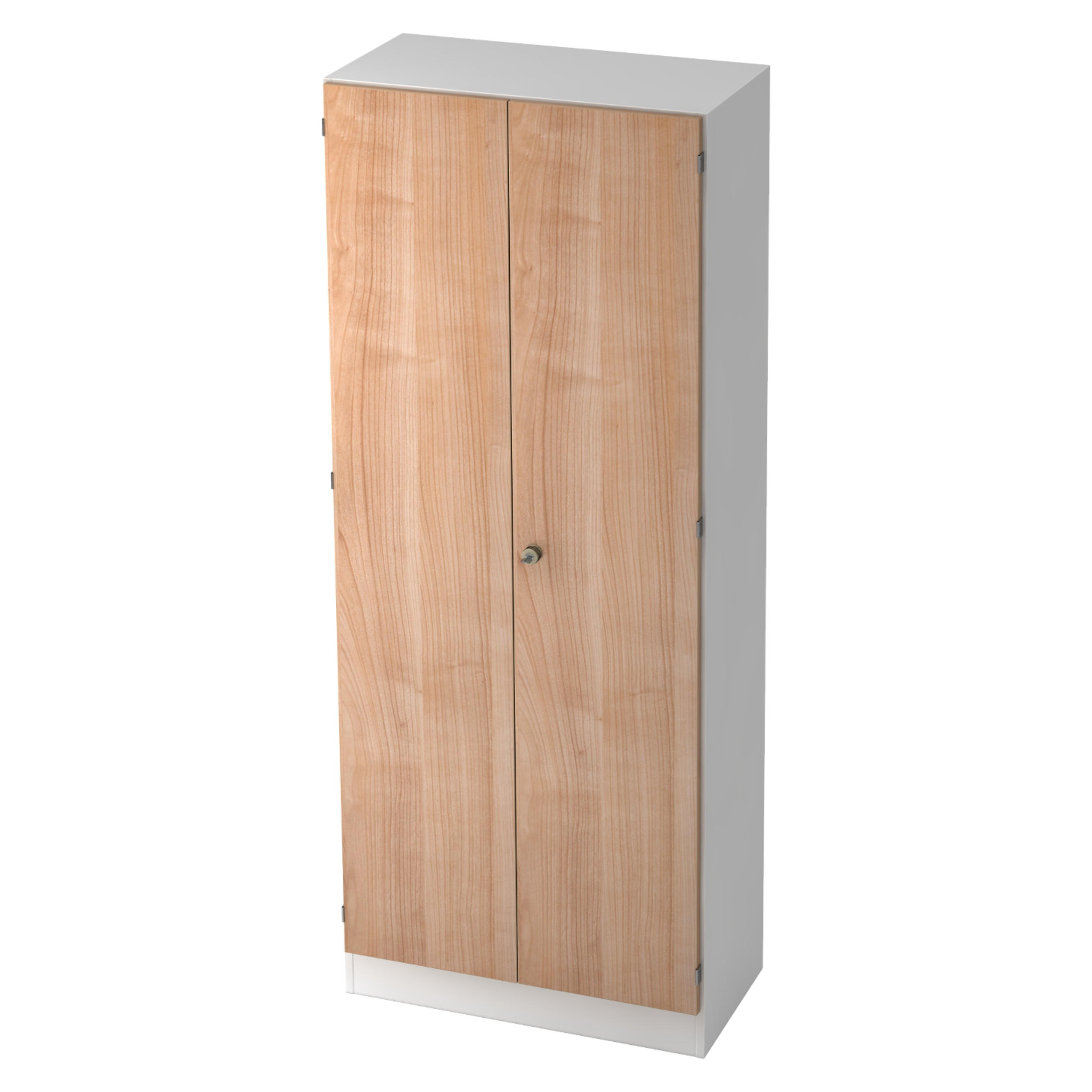 bümö Garderobenschrank Weiß, Nussbaum 80x200.4x42 cm