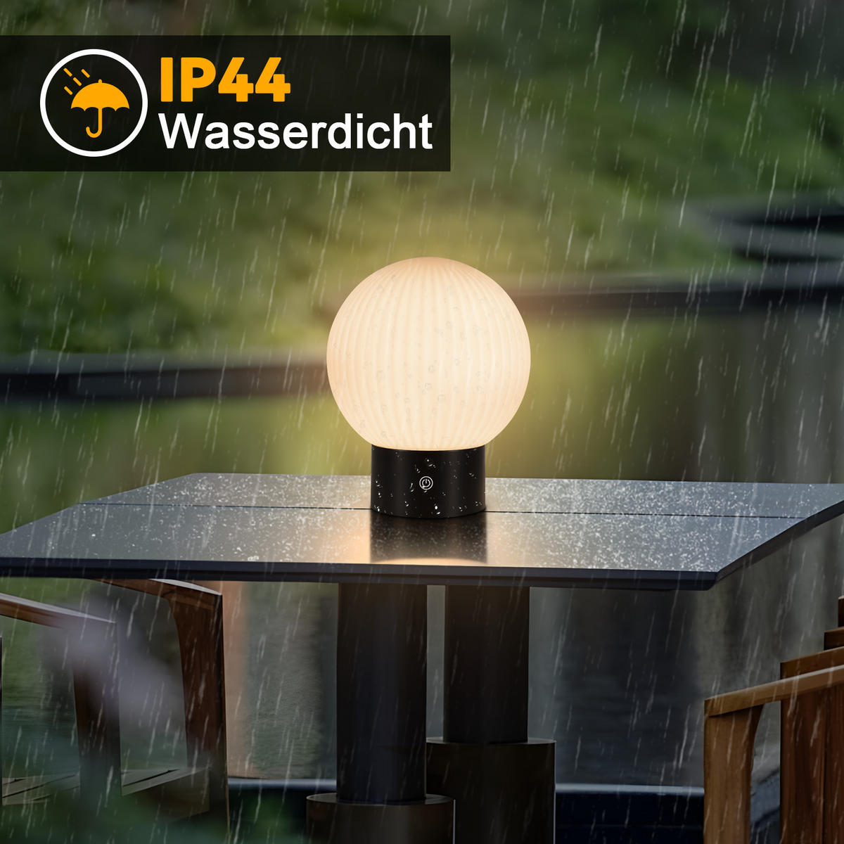 LED TISCHLAMPE Luminara 18.4/15/8.7 cm - Weiß, Glas (18.4/15/8.7cm) - ZMH