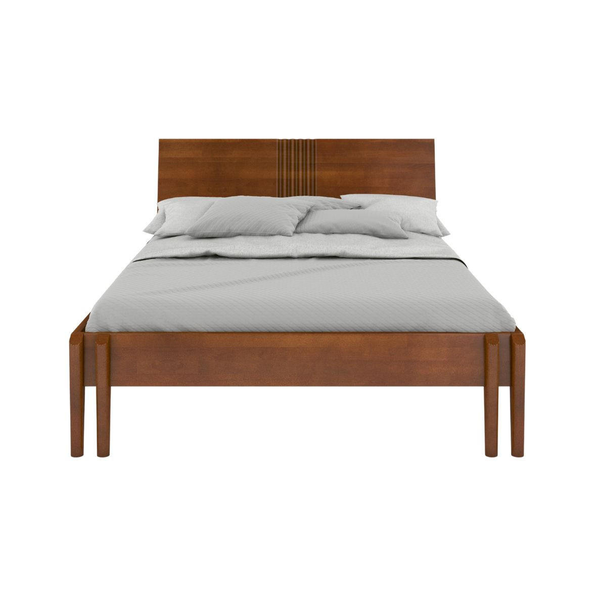 MASSIVHOLZBETT Poznan in Nussbaumfarbe, Buche-lackiert, 140x200 - Walnussfarben, Holz/Buchenholz (140/200cm) - Visby