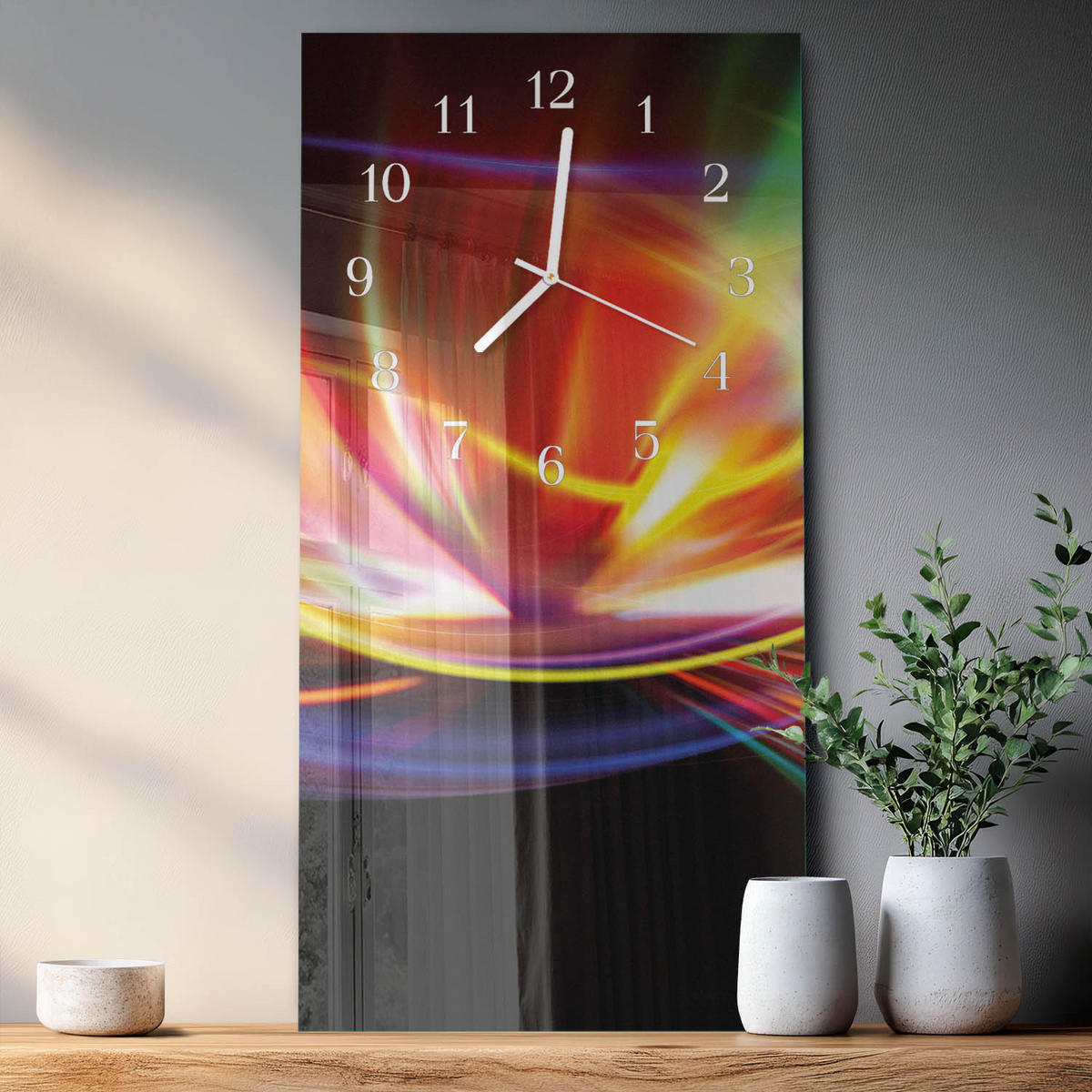 WANDUHR 30x60 cm - Wüste - Multicolor, Glas (30/60/0.4cm) - TULUP