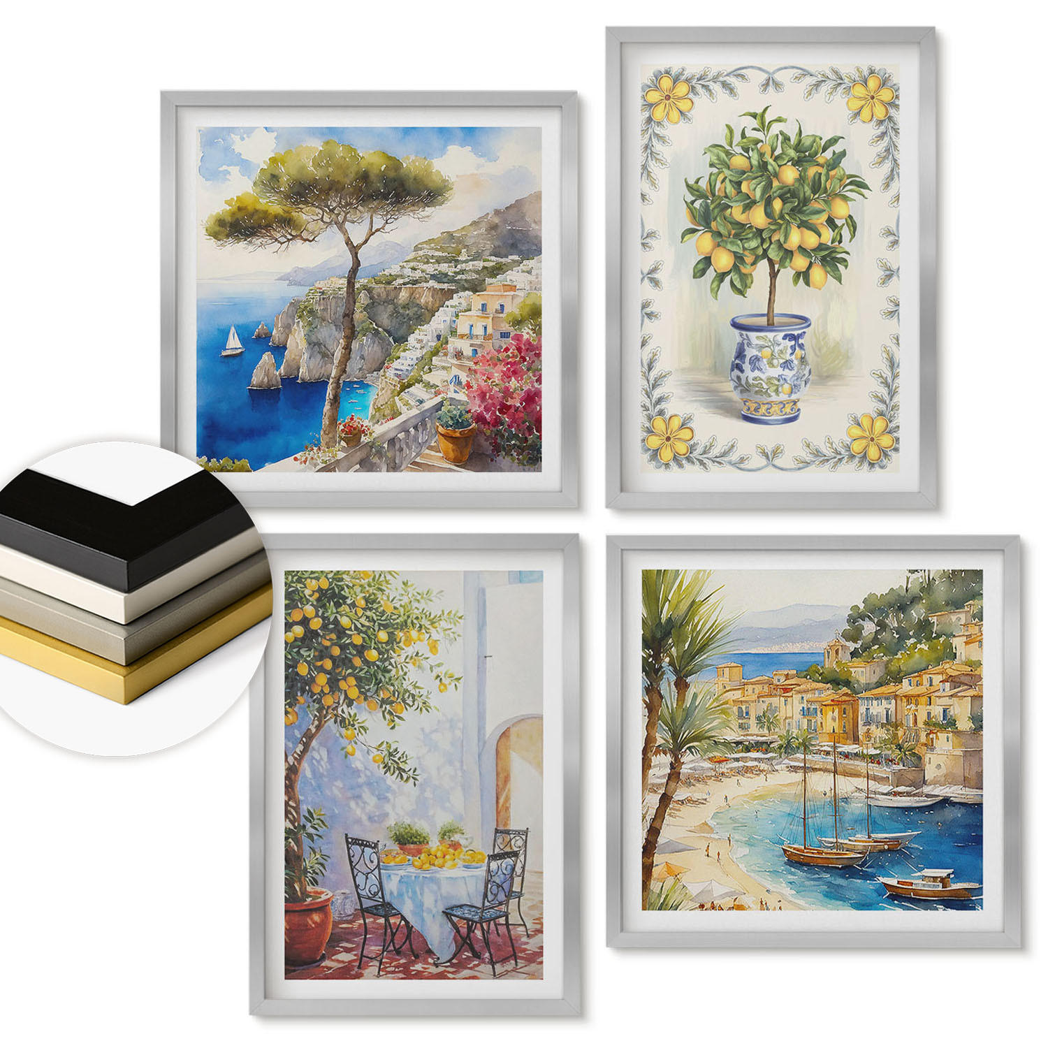 ArtPrintCave Wandbilder Silber 50x50 cm