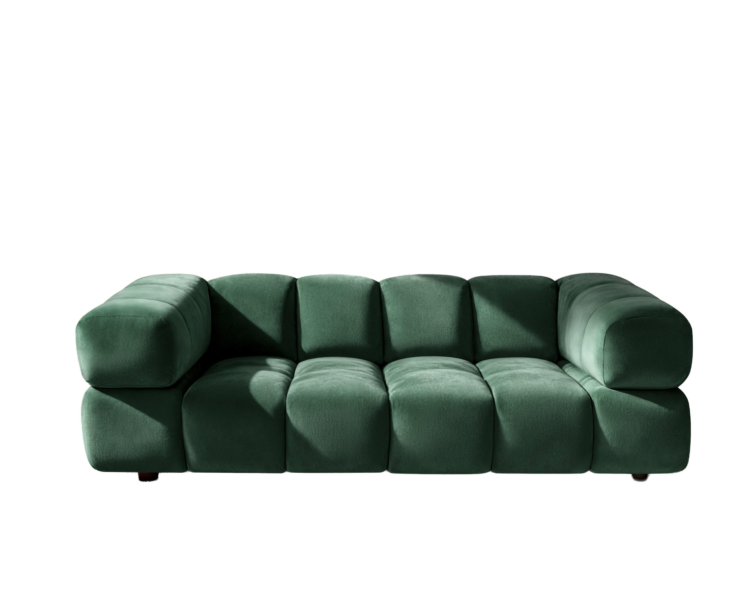 SOFA 3-Sitzer, Couch, Veloursstoff Bluvel, Grün, Averro - Grün, Holz (240/70/96cm) - Kaiser Möbel