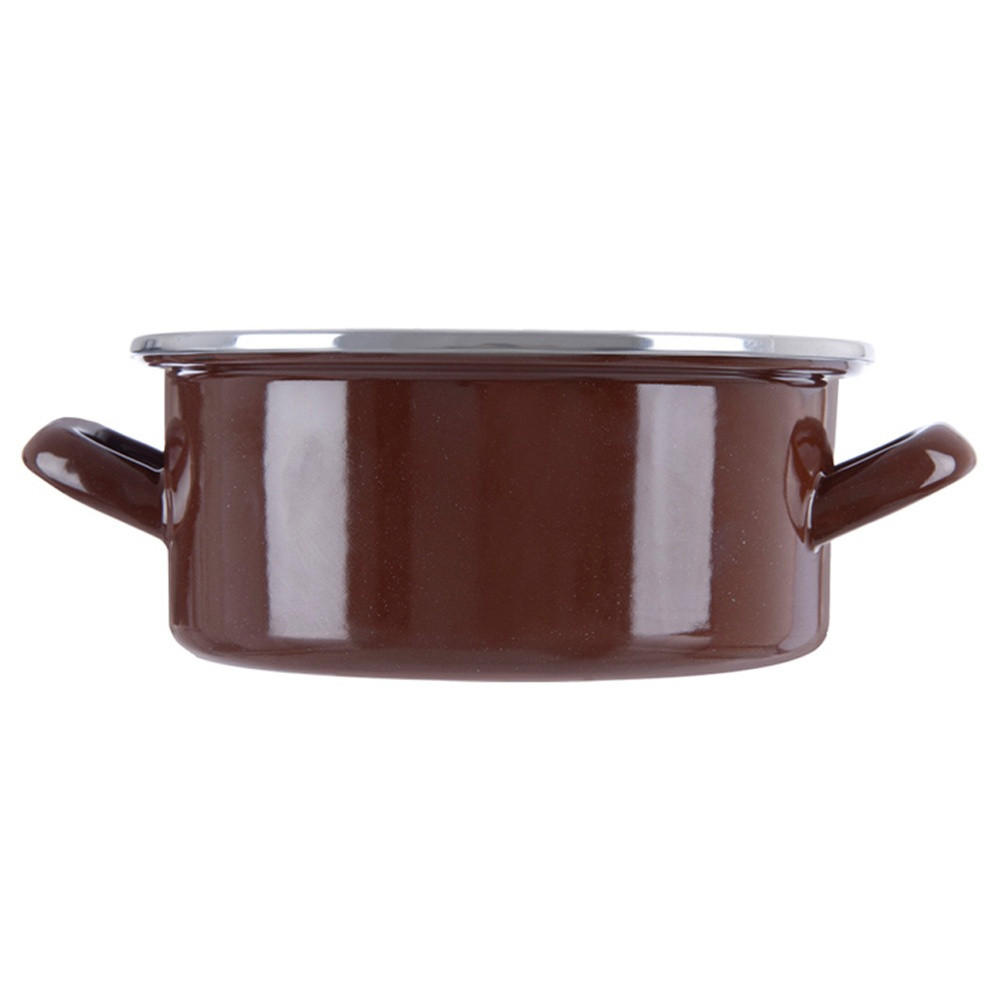 EMAILLIERTOPF Brown mit Griffen braun - Braun, Metall (20.5cm) - Orion 