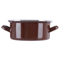 EMAILLIERTOPF Brown mit Griffen braun - Braun, Metall (20.5cm) - Orion 