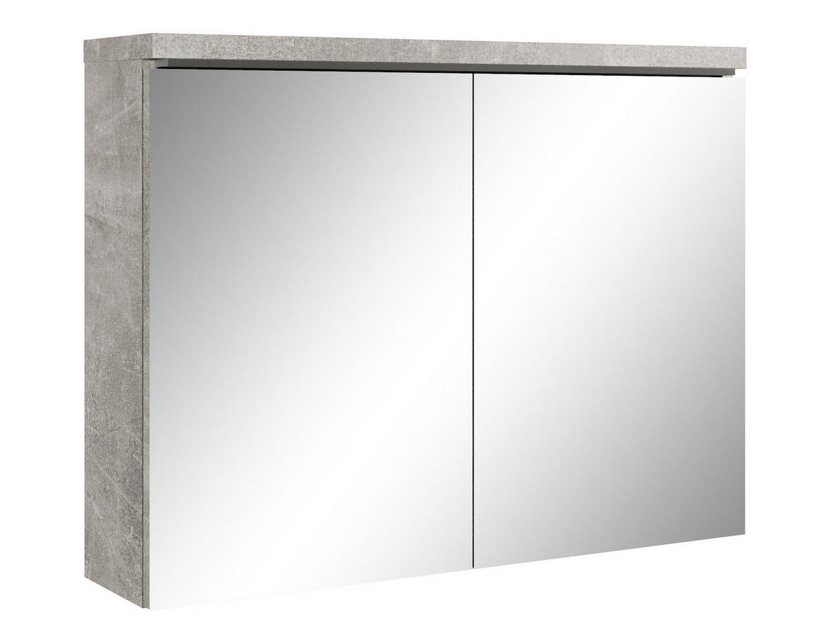 SPIEGELSCHRANK Paso Beton Grau - 80 x 20 x 60 cm - Grau, Holz (80/60/20cm) - Badplaats