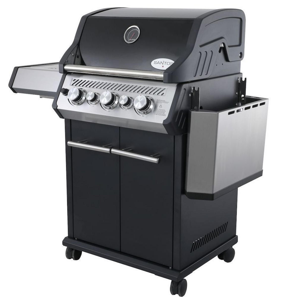 GASGRILL S-318 Schwarz mit 3 Hauptbrenner Schwarz/Silber - Silberfarben/Schwarz, Metall (137/119/64cm) - CHEFGASTRO