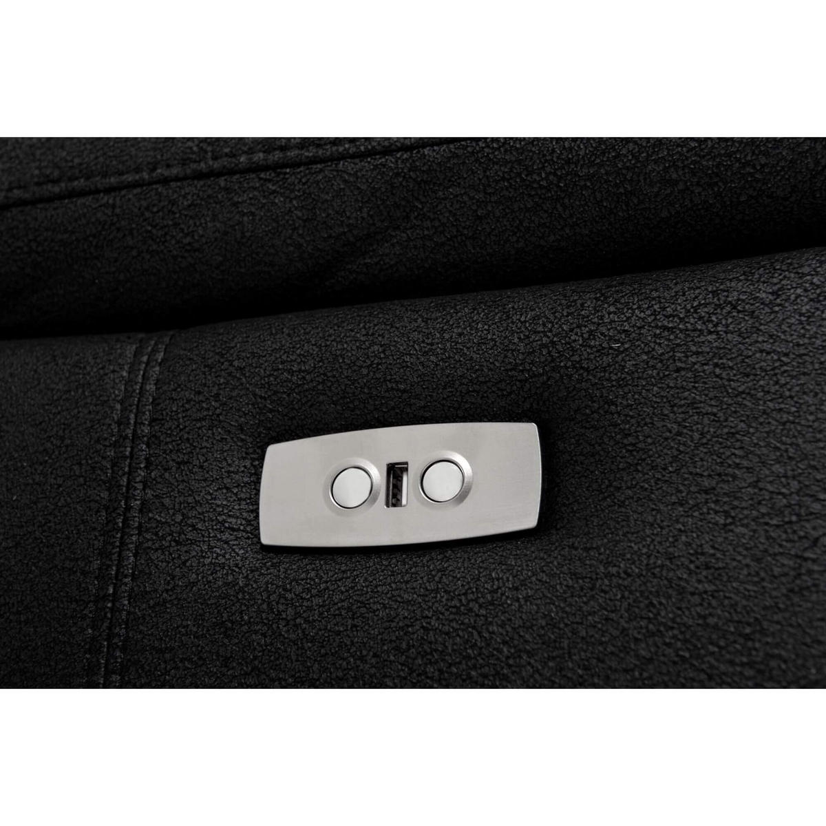 DREISITZER-SOFA Mikrofaser Schwarz - Schwarz, Leder/Metall (222/101/96cm) - Furnhouse