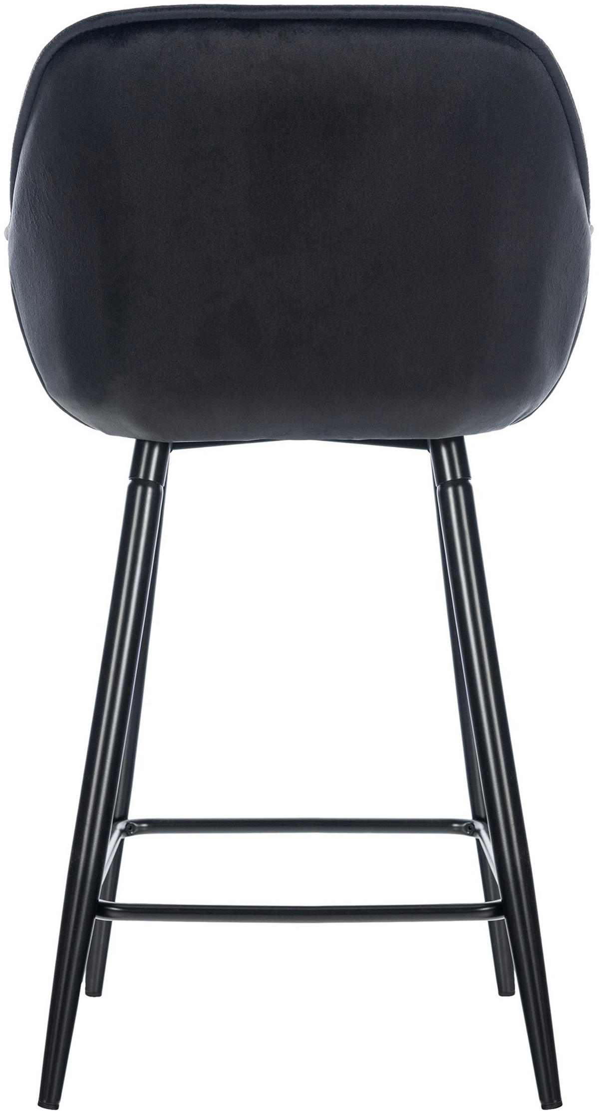 BARHOCKER Gibal 76 Samt schwarz - Schwarz, Textil/Metall (54/103/57.5cm) - TPFLiving