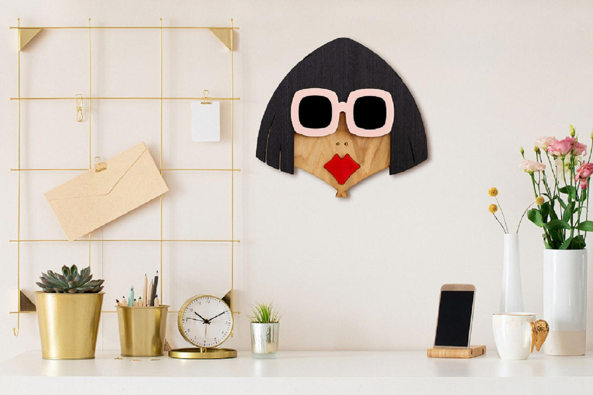 WANDDEKO MASKE 32/34 cm - Rot/Schwarz, Holzwerkstoff/Kunststoff (32/34/1cm) - KUNSTLOFT