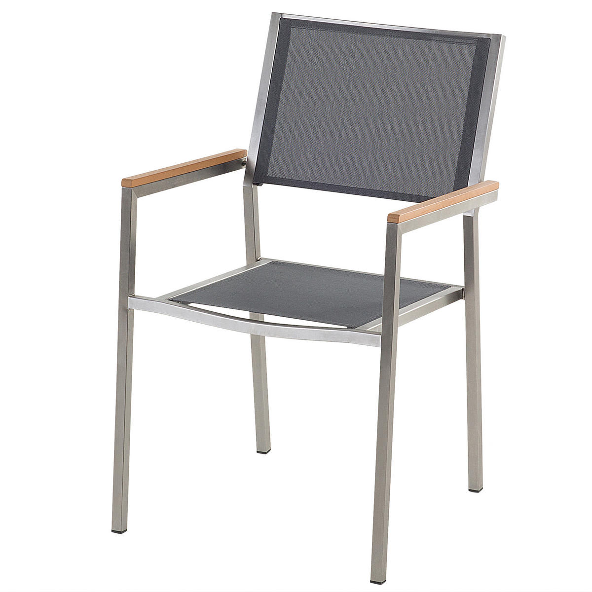 GARTENMÖBEL SET 6-Sitzer Keramik-Glas Textil grau Cosoleto/Grosseto - Silberfarben/Grau, Glas - Beliani