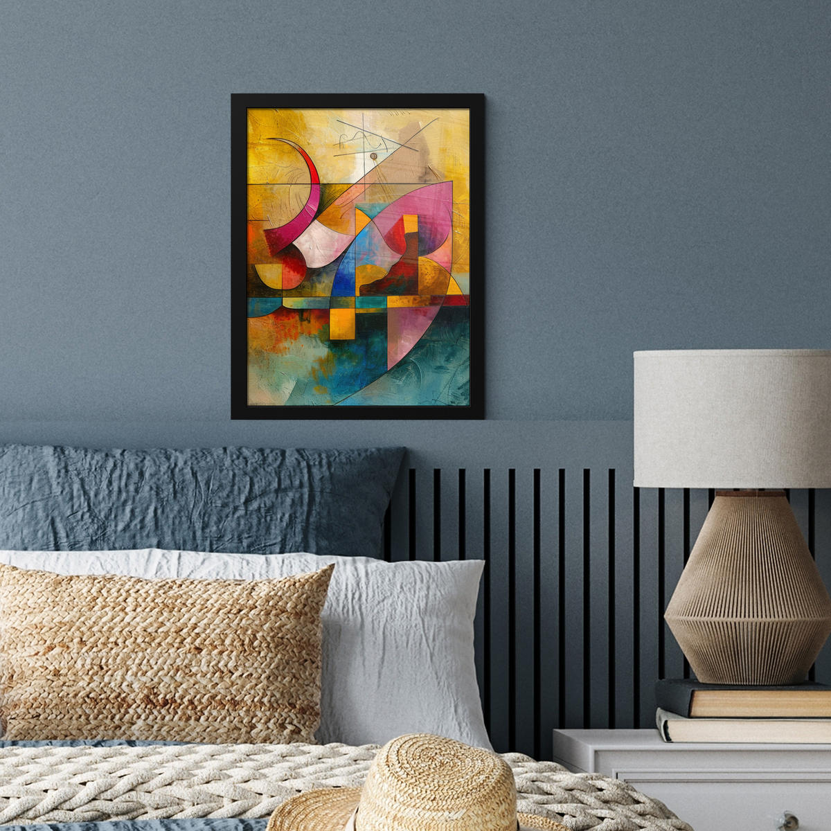 GERAHMTES BILD Kunst - Abstrakt - Modern 30x40 cm - Gelb, Papier (30/40cm) - MuchoWow