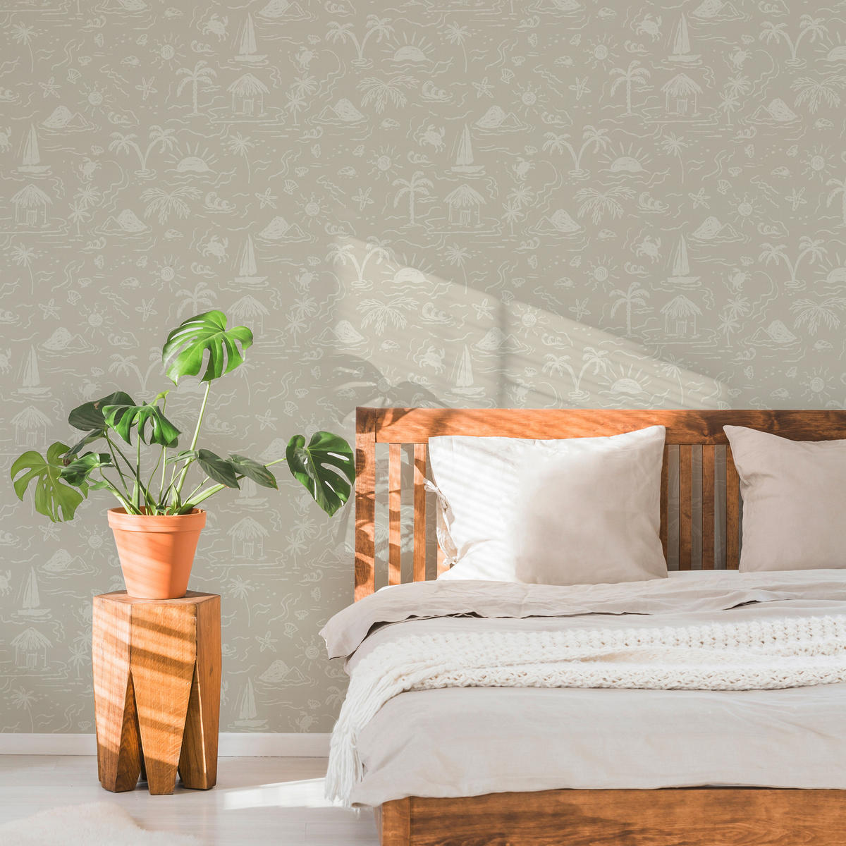 TAPETE Sunset Island - Beige, Papier/Kunststoff (53/1000cm) - Superfresco Easy