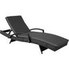 RATTAN-SONNENLIEGE Océane,190 x 71 x 34 – 74,5 cm,schwarz - Schwarz, Kunststoff (71/74.5/190cm) - tectake