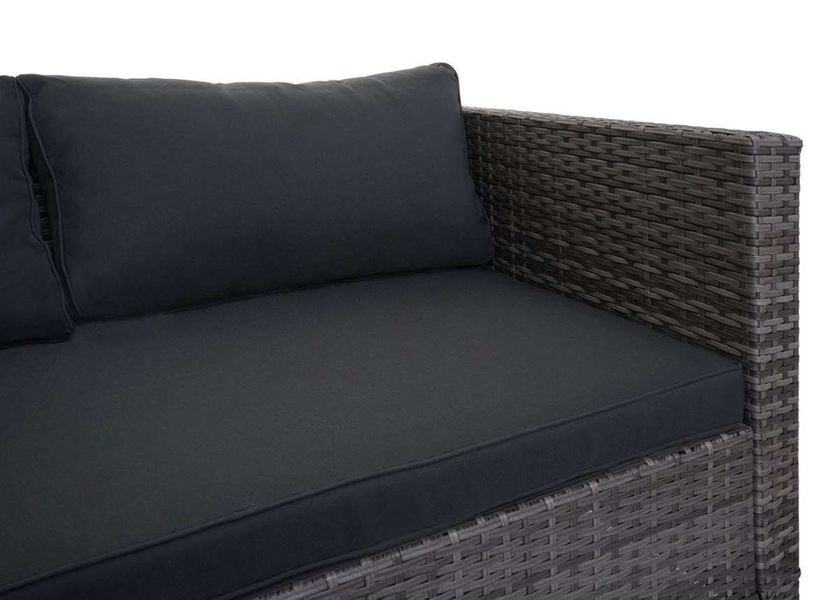 POLY-RATTAN GARNITUR Grau, Grau, Orange - Orange/Grau, Kunststoff - MCW