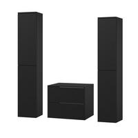 BADMÖBEL-SET Color Schwarz 3-Teilig (2S 60 + 2D 160 X2) - Schwarz, Holzwerkstoff (140/160/45cm) - mzm24