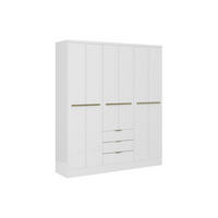 KLEIDERSCHRANK - 180 cm x 46.5 cm - holz - weiß Peroli - Weiß, Holz (180/206/46.5cm) - Vente-Unique